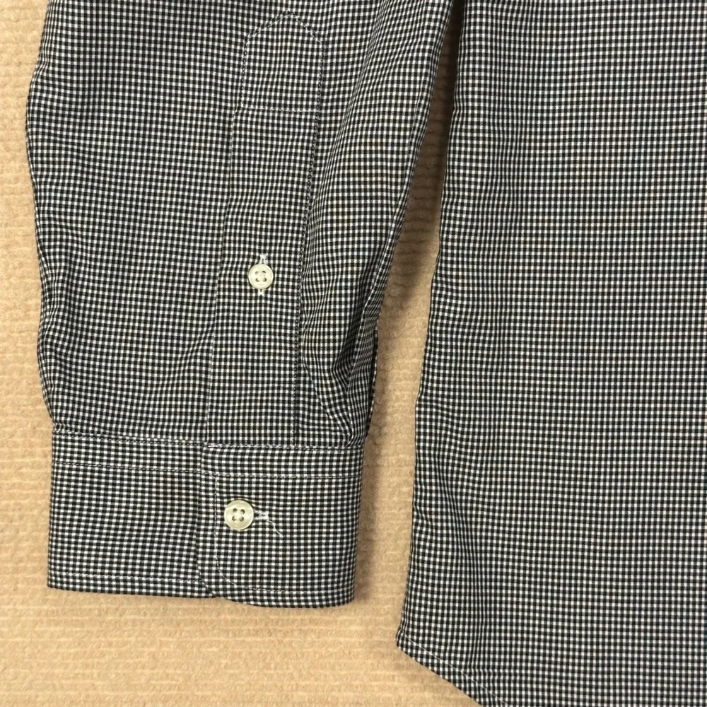 Polo Ralph Lauren Dress Shirt Men 16.5 L Classic Fit Black Gingham Long Sleeve